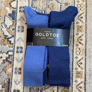 Gold Toe Men's Assorted Blue Dress Socks - 6 Pack
